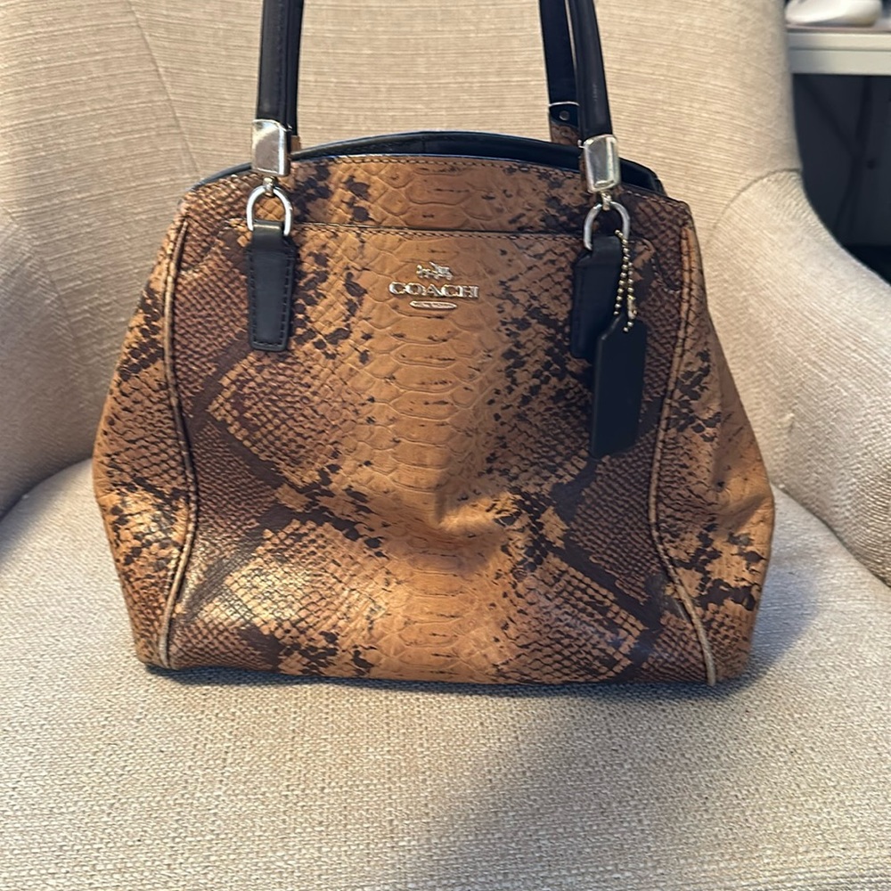 COACH Minetta Python Snakeskin Satchel